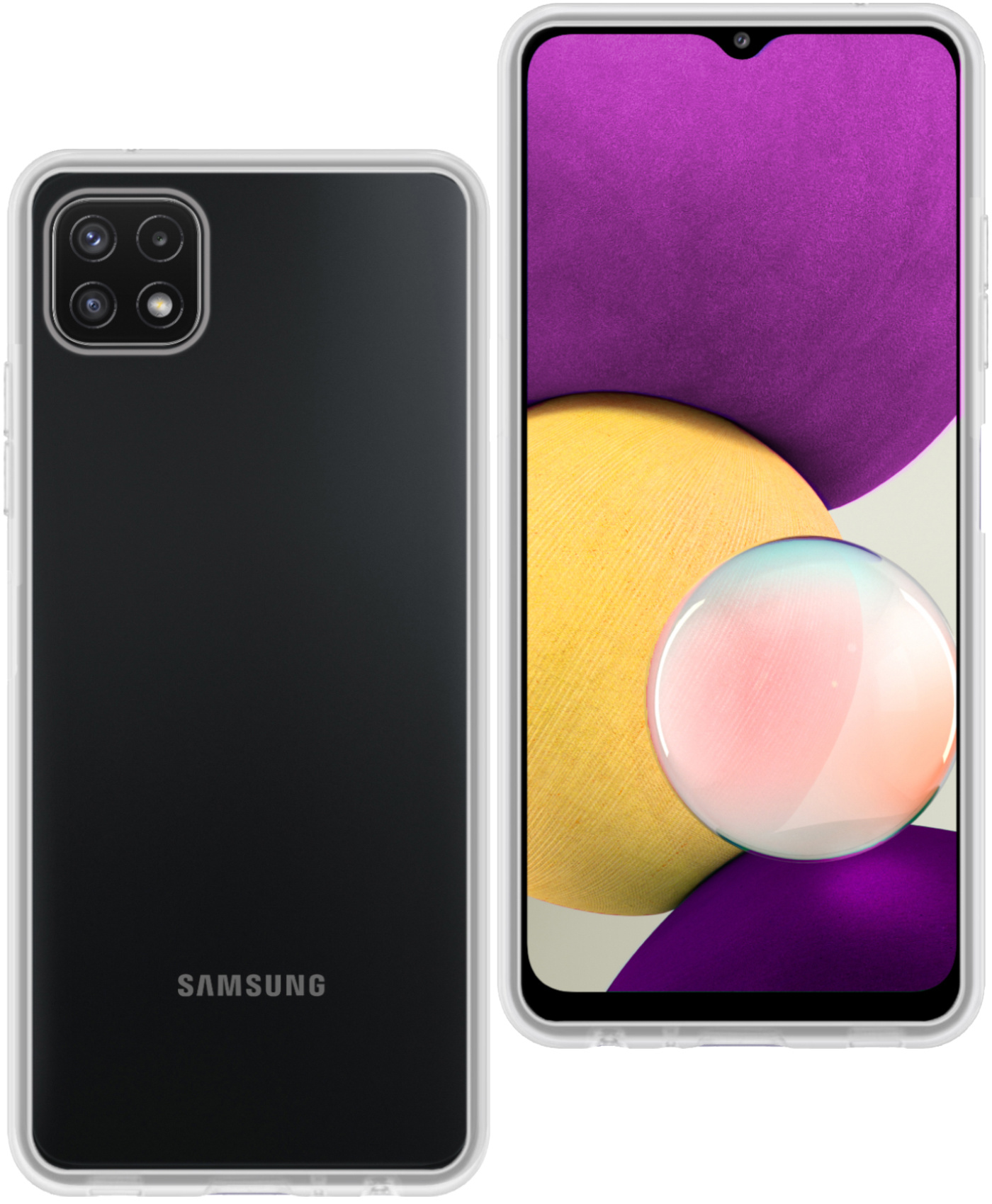 BASEY. Hoes Geschikt voor Samsung M22 Hoesje Siliconen Back Cover Case - Hoesje Geschikt voor Samsung Galaxy M22 Hoes Cover Hoesje - Transparant