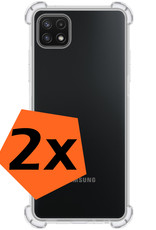 Hoesje Geschikt voor Samsung M22 Hoesje Shock Proof Cover Case Shockproof - Hoes Geschikt voor Samsung Galaxy M22 Hoes Siliconen Back Case - Transparant - 2 PACK