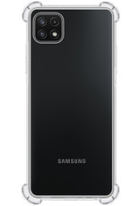 Hoesje Geschikt voor Samsung M22 Hoesje Shock Proof Cover Case Shockproof - Hoes Geschikt voor Samsung Galaxy M22 Hoes Siliconen Back Case - Transparant