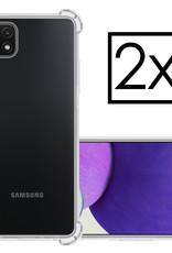 NoXx Hoes Geschikt voor Samsung M22 Hoesje Siliconen Cover Shock Proof Back Case Shockproof Hoes - Transparant - 2x