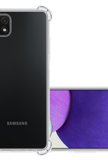 Hoes Geschikt voor Samsung M22 Hoesje Siliconen Cover Shock Proof Back Case Shockproof Hoes - Transparant