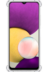 BASEY. Hoes Geschikt voor Samsung M22 Hoesje Shock Proof Case Hoes Siliconen - Hoesje Geschikt voor Samsung Galaxy M22 Hoes Cover Shockproof - Transparant - 2 Stuks