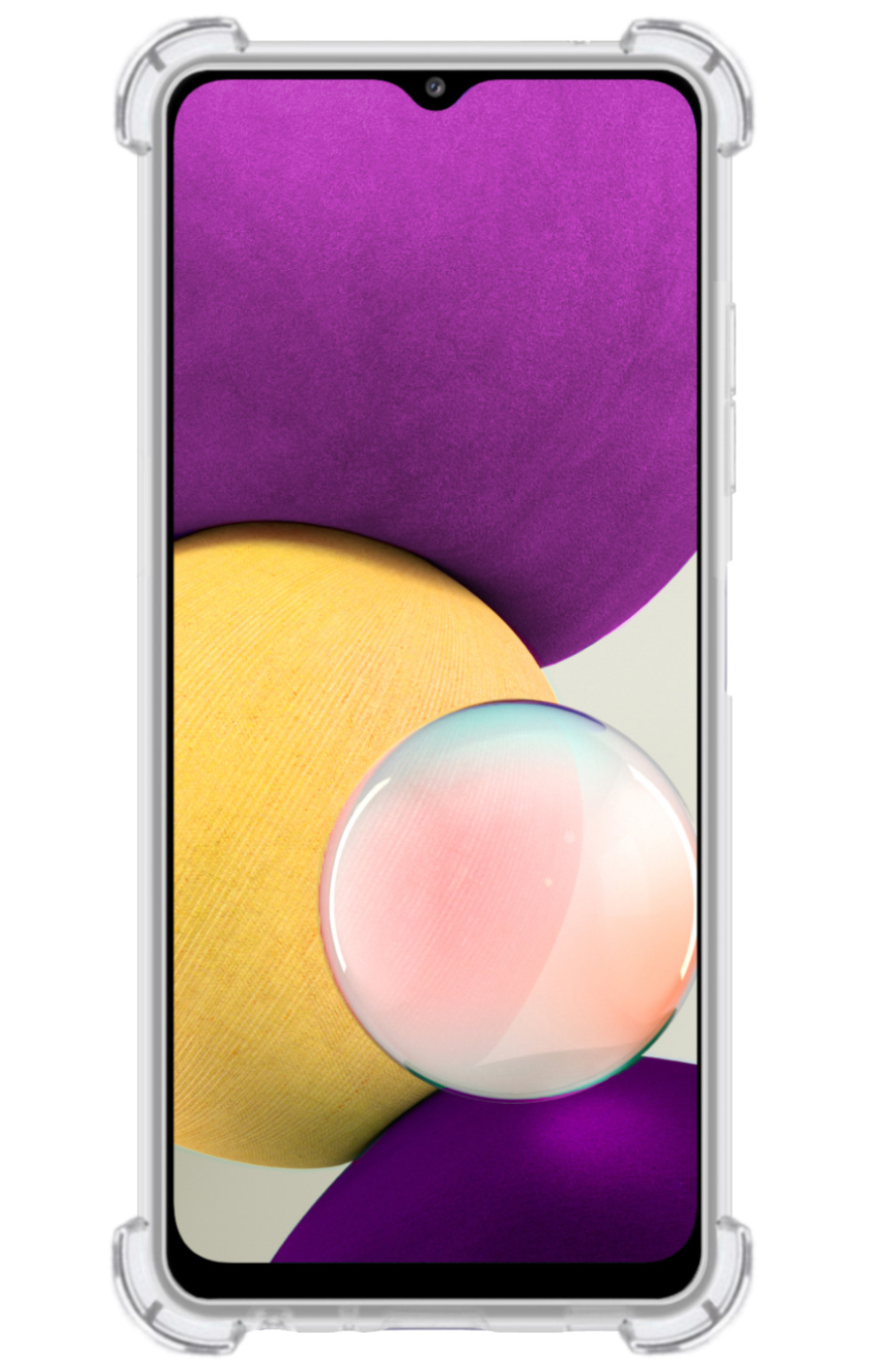 BASEY. Hoes Geschikt voor Samsung M22 Hoesje Shock Proof Case Hoes Siliconen - Hoesje Geschikt voor Samsung Galaxy M22 Hoes Cover Shockproof - Transparant - 2 Stuks