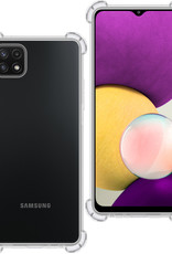 BASEY. Hoes Geschikt voor Samsung M22 Hoesje Shock Proof Case Hoes Siliconen - Hoesje Geschikt voor Samsung Galaxy M22 Hoes Cover Shockproof - Transparant