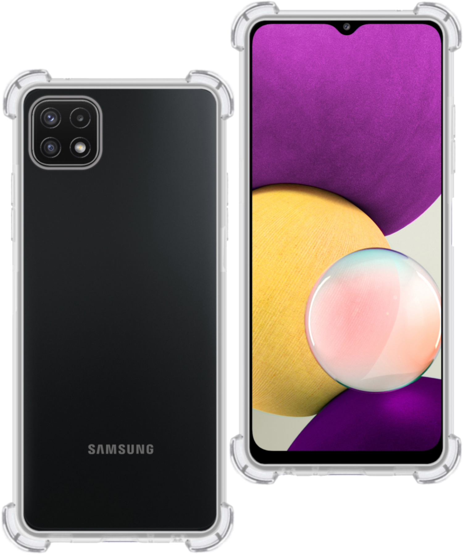 BASEY. Hoes Geschikt voor Samsung M22 Hoesje Shock Proof Case Hoes Siliconen - Hoesje Geschikt voor Samsung Galaxy M22 Hoes Cover Shockproof - Transparant