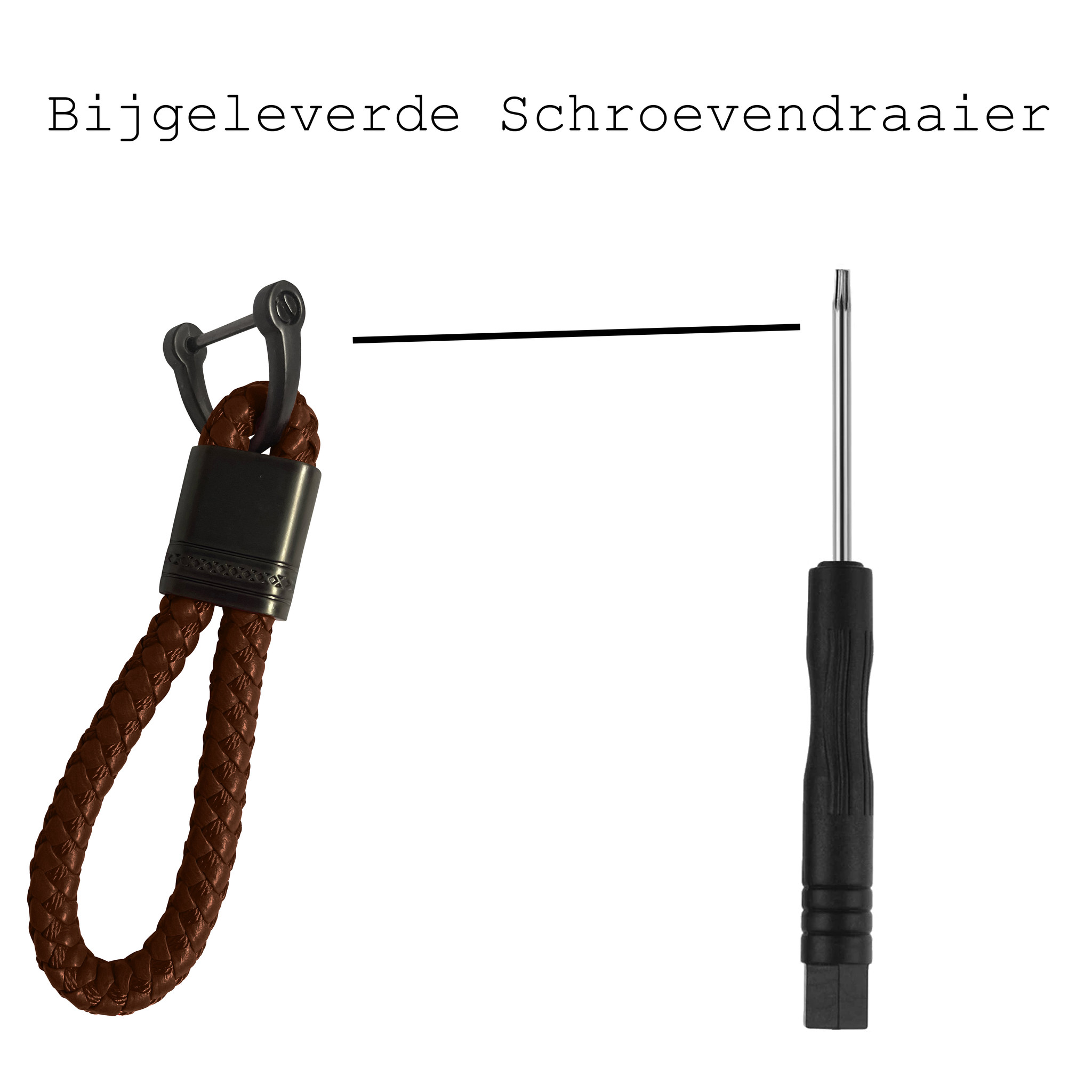 BASEY. Sleutelhanger Touw Koord Sleutelhanger - Touw Sleutelhanger Bruin