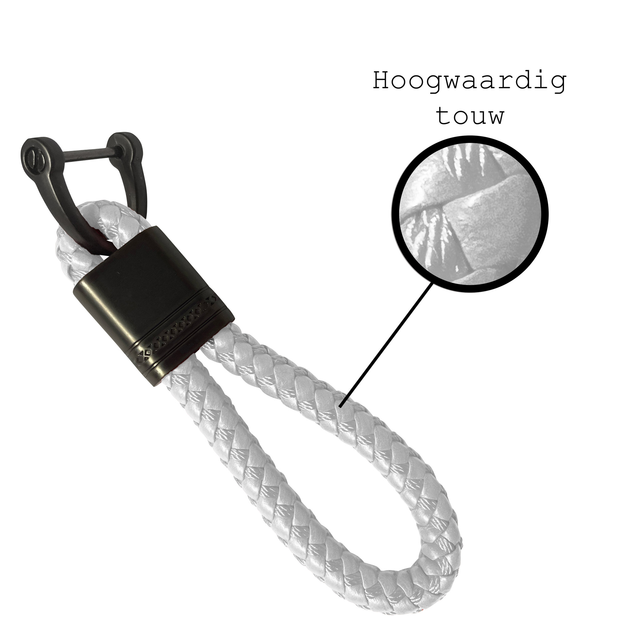 BASEY. Sleutelhanger Touw Koord Sleutelhanger - Touw Sleutelhanger Wit