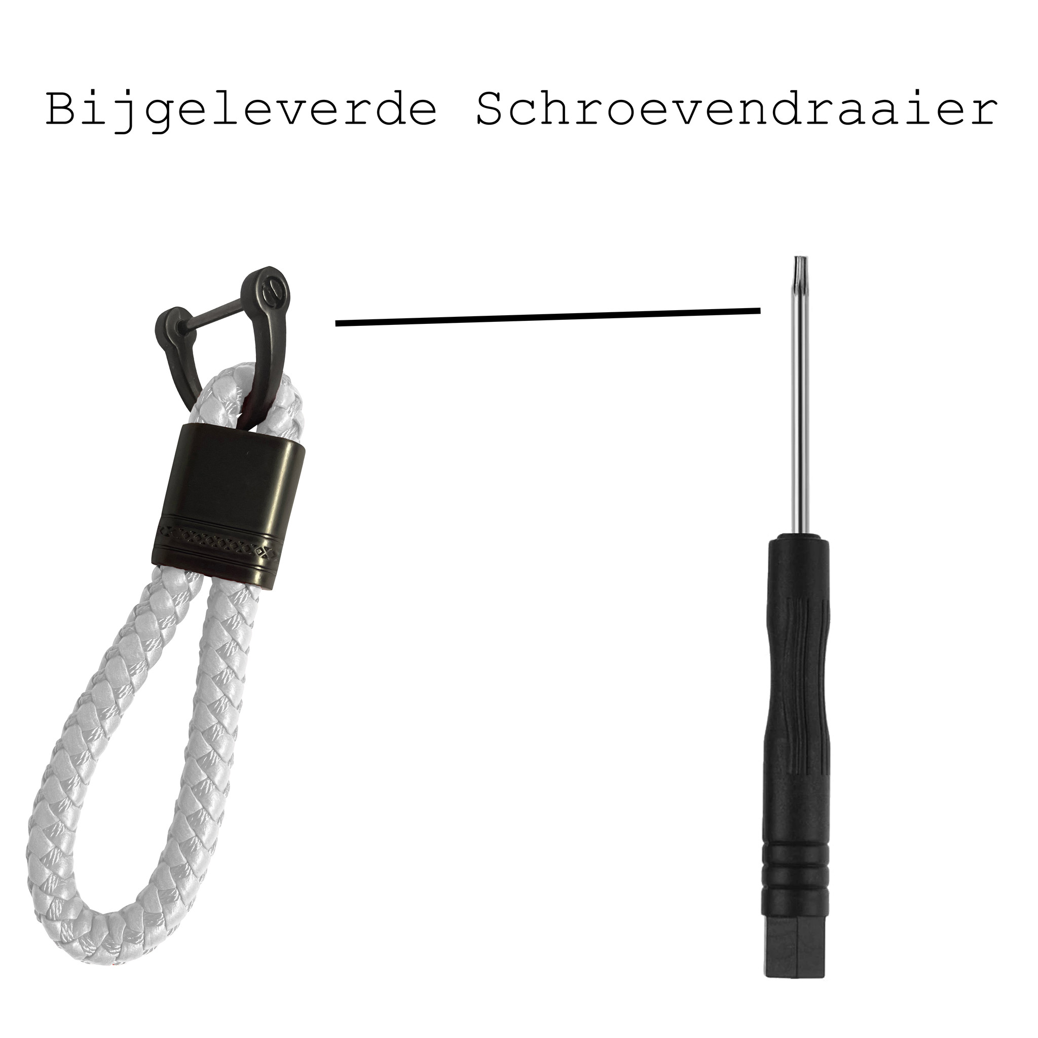BASEY. Sleutelhanger Touw Koord Sleutelhanger - Touw Sleutelhanger Wit