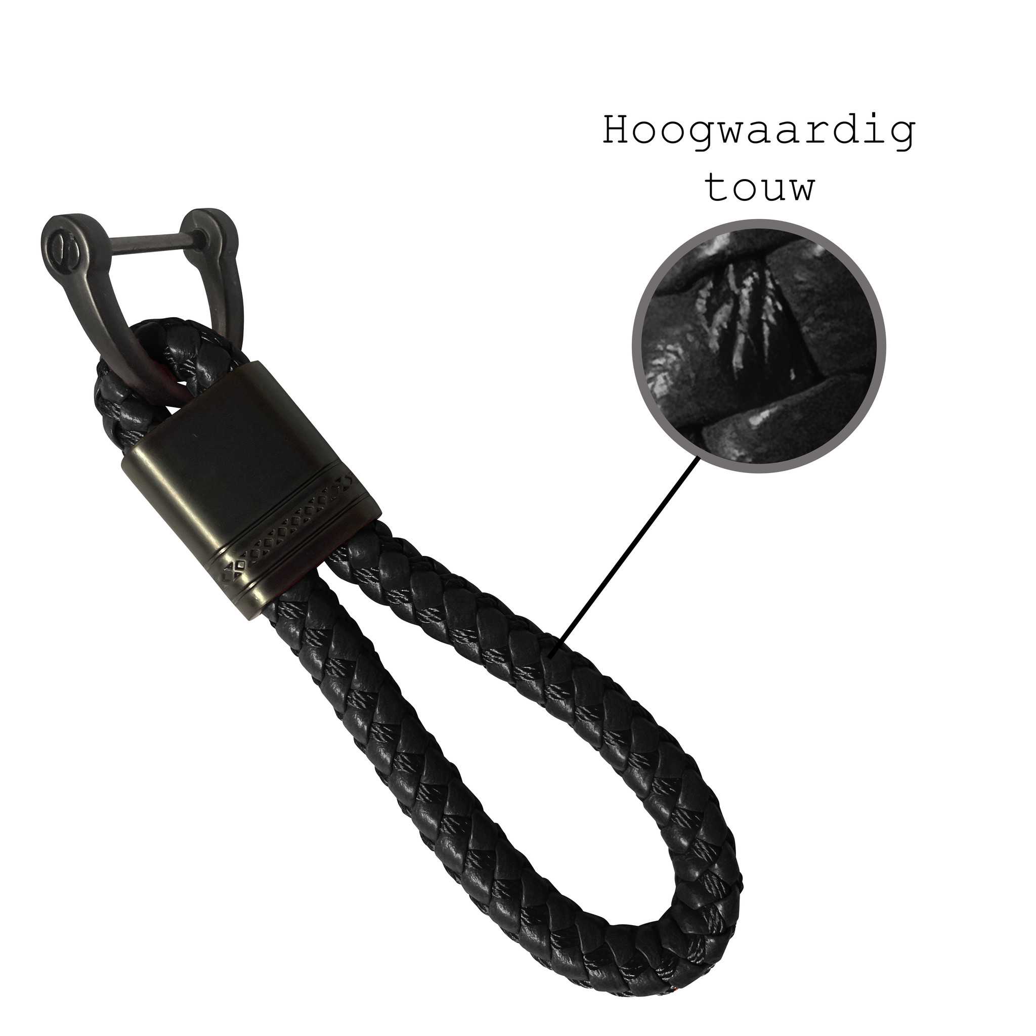 BASEY. Sleutelhanger Touw Koord Sleutelhanger - Touw Sleutelhanger Zwart