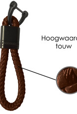 NoXx Sleutelhanger Koord Sleutelhanger Touw - Bruin Met Sleutelhanger Ring
