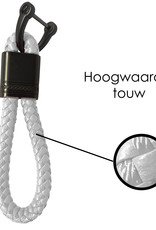 NoXx Sleutelhanger Koord Sleutelhanger Touw - Wit Met Sleutelhanger Ring