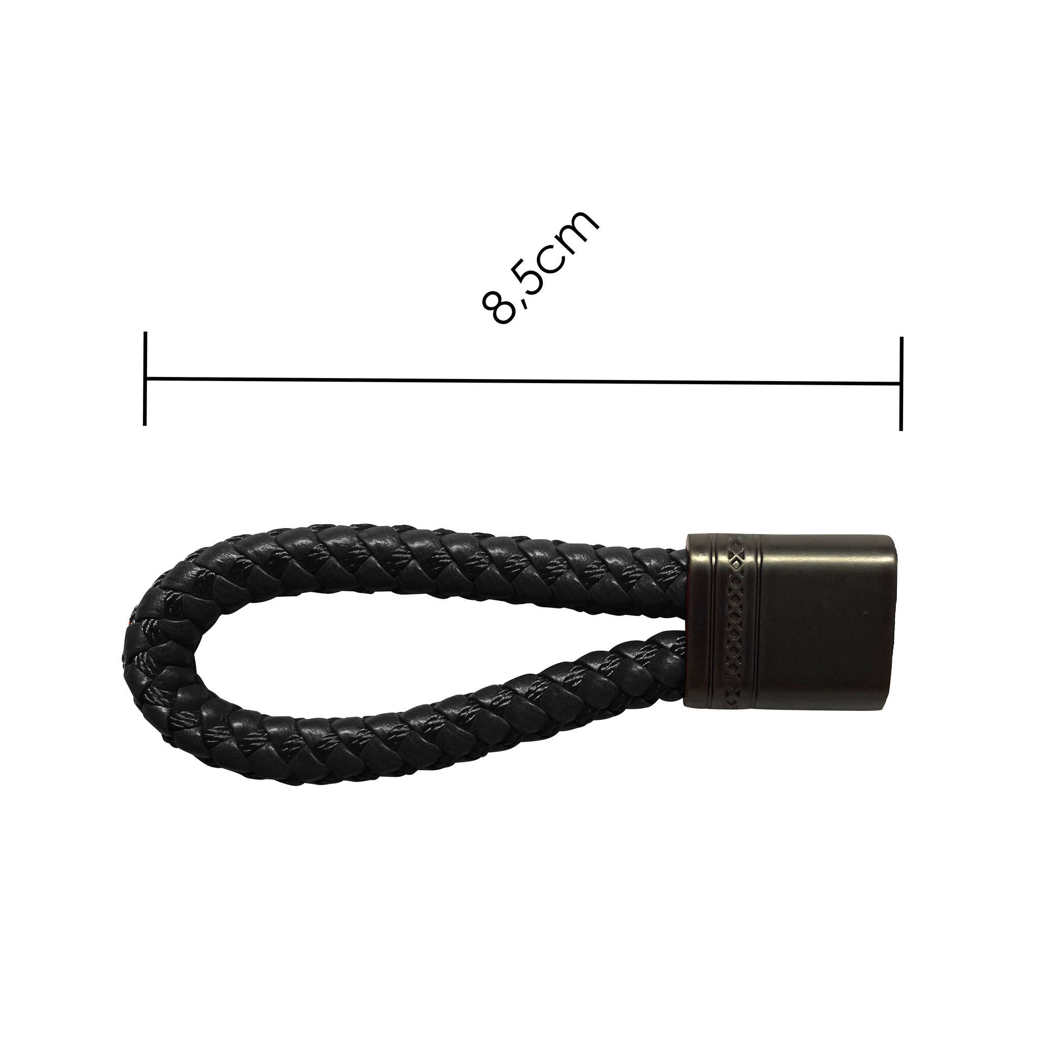 NoXx Sleutelhanger Koord Sleutelhanger Touw - Zwart Met Sleutelhanger Ring