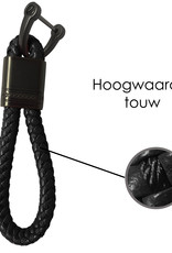 NoXx Sleutelhanger Koord Sleutelhanger Touw - Zwart Met Sleutelhanger Ring