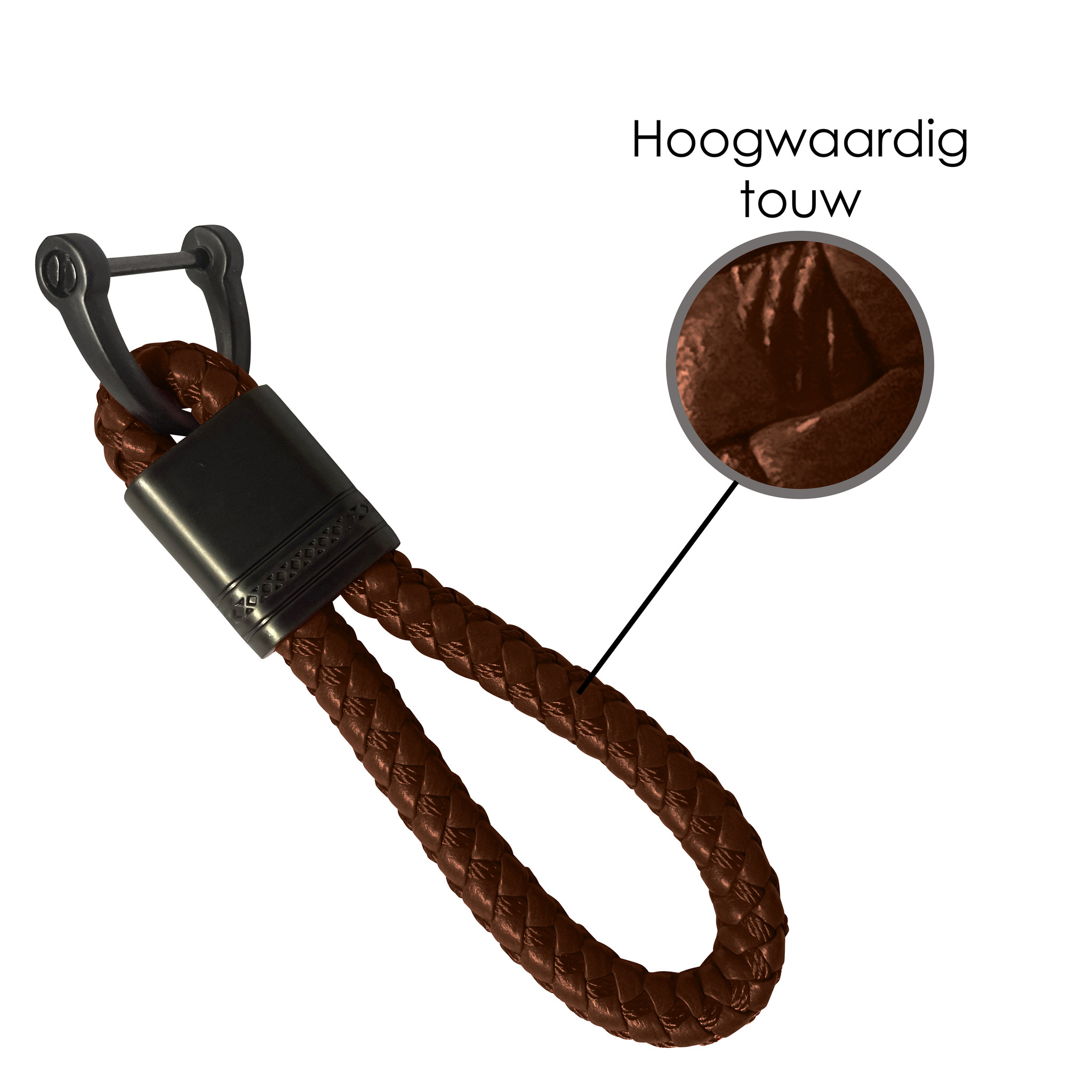 Nomfy Sleutelhanger Auto Touw Sleutelhanger Koord Sleutelhanger Met Sleutelhanger Ring - Bruin