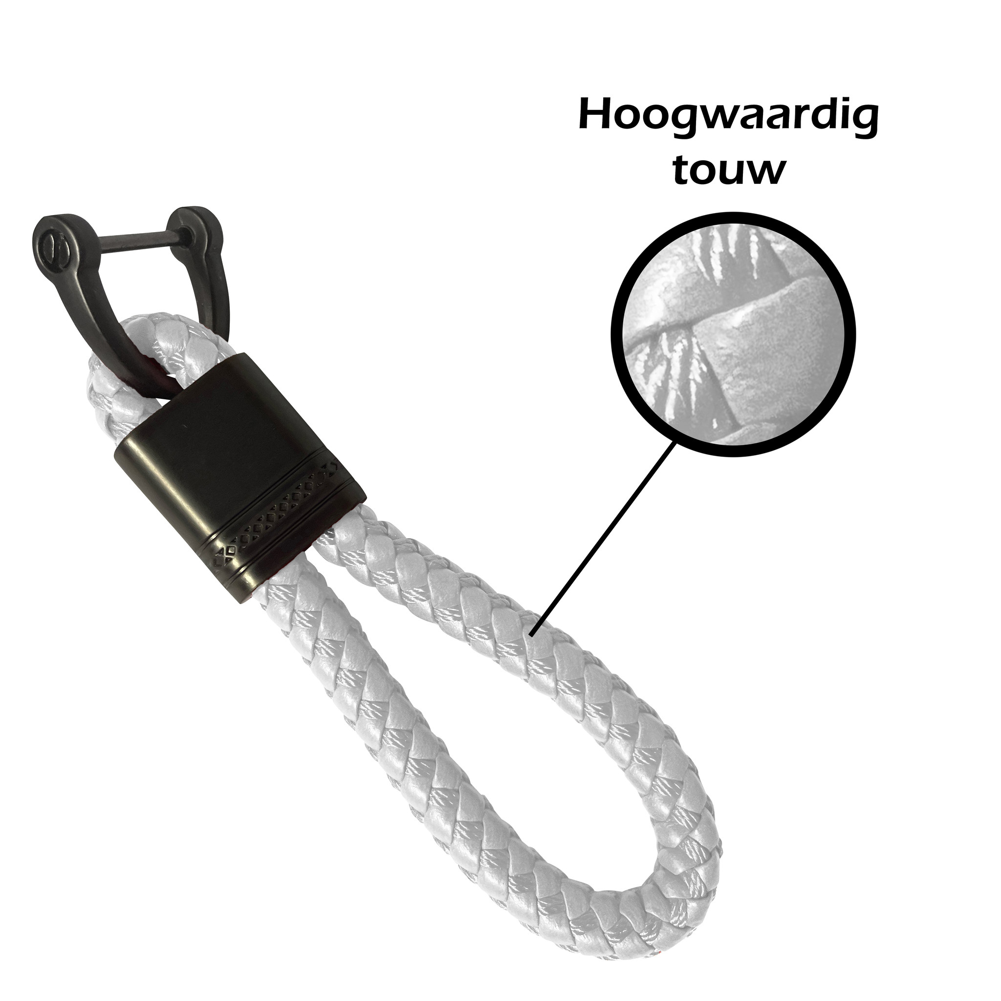 Nomfy Sleutelhanger Auto Touw Sleutelhanger Koord Sleutelhanger Met Sleutelhanger Ring - Wit