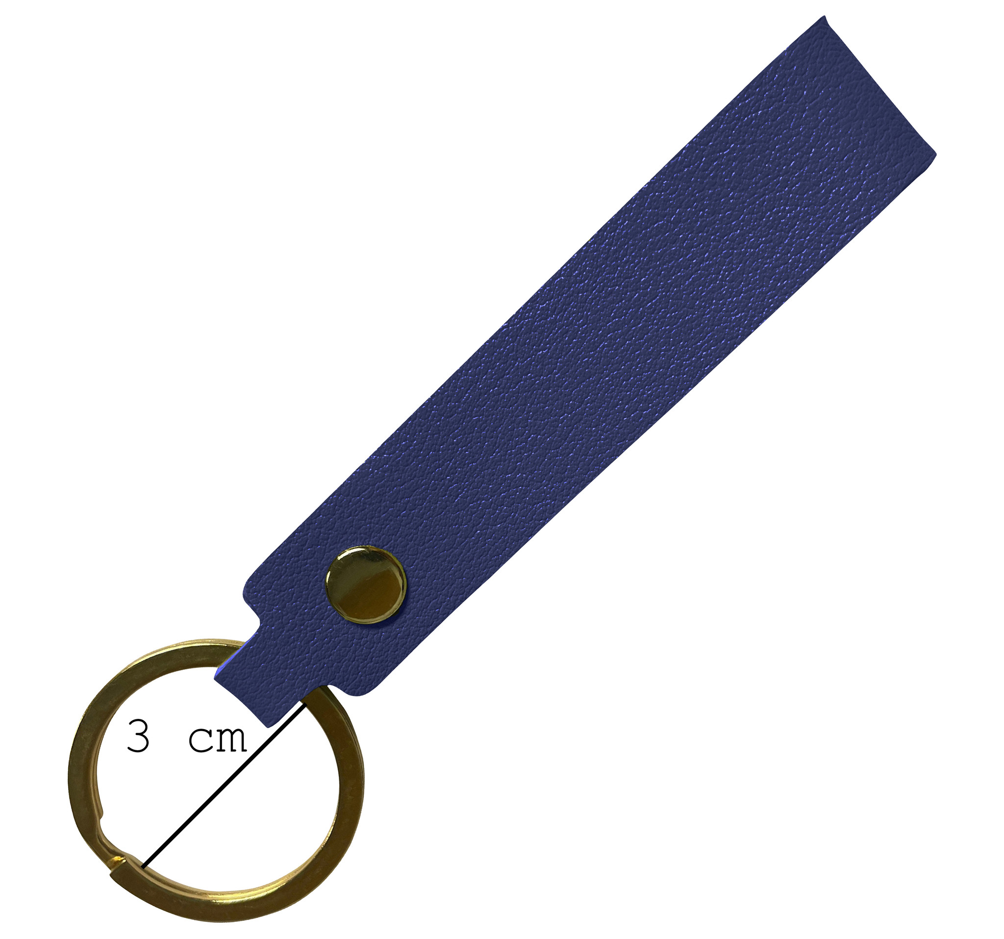 BASEY. Sleutelhanger Leer - Leren Sleutelhanger Met Sleutelhanger Ring - Donkerblauw