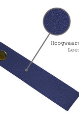 BASEY. Sleutelhanger Leer - Leren Sleutelhanger Met Sleutelhanger Ring - Donkerblauw