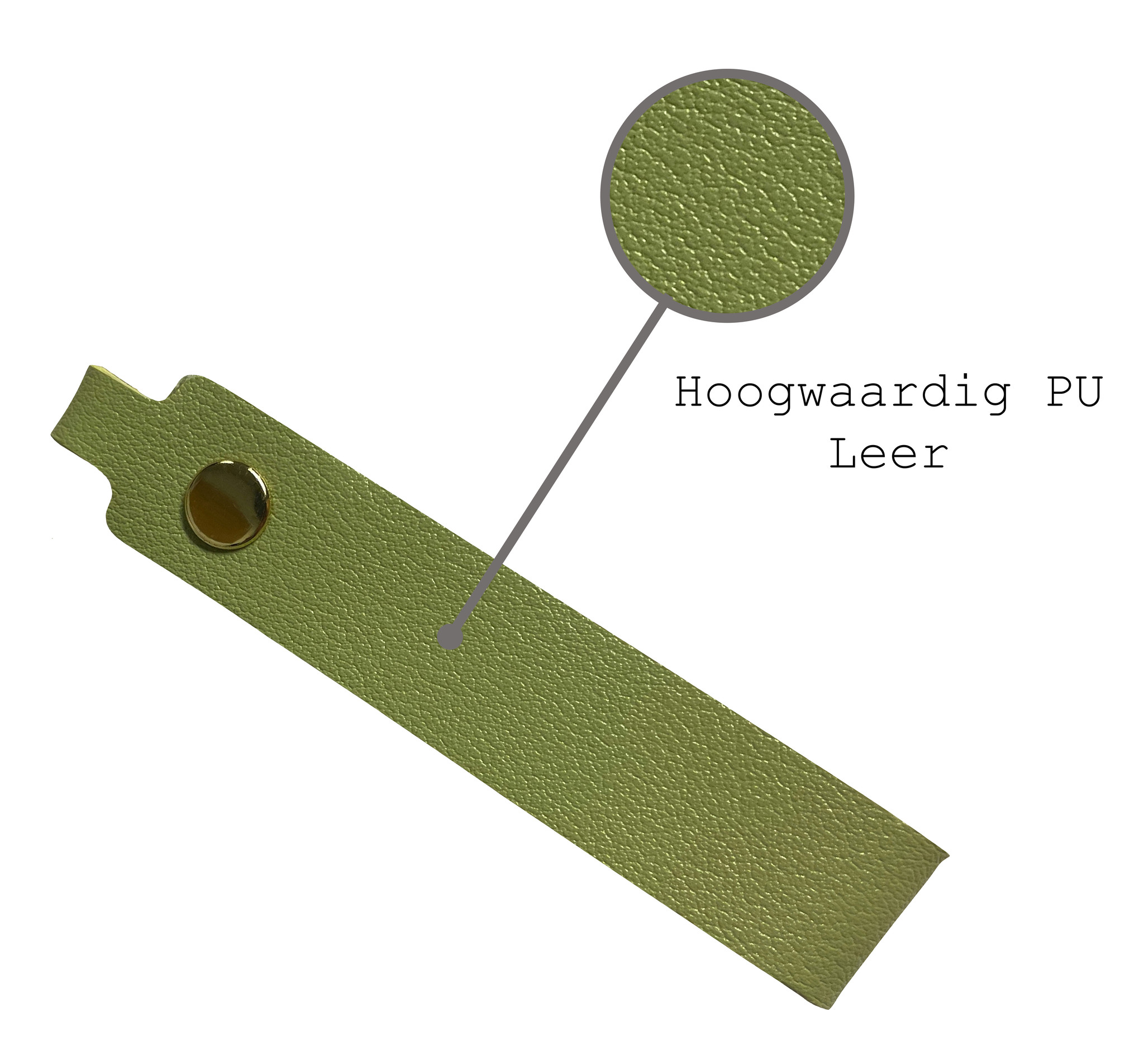 BASEY. Sleutelhanger Leer - Leren Sleutelhanger Met Sleutelhanger Ring - Groen