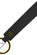 BASEY. Sleutelhanger Leer - Leren Sleutelhanger Met Sleutelhanger Ring - Zwart