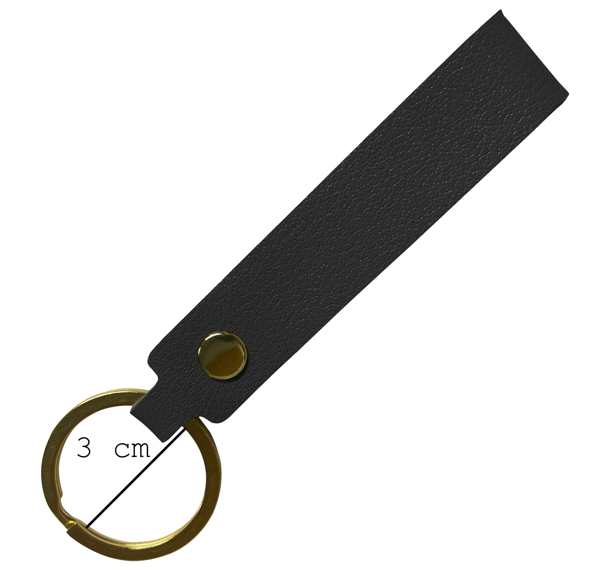 BASEY. Sleutelhanger Leer - Leren Sleutelhanger Met Sleutelhanger Ring - Zwart