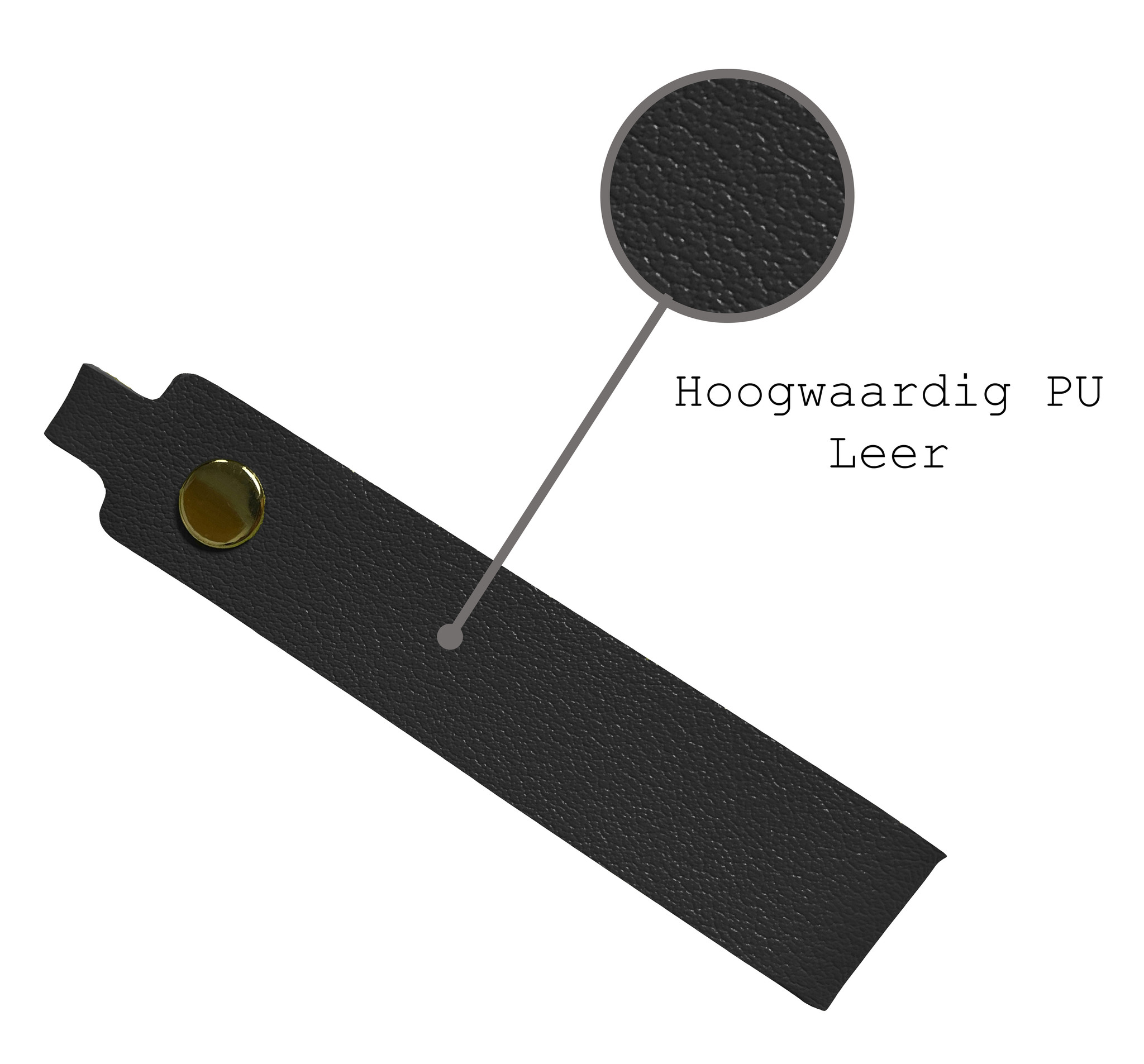 BASEY. Sleutelhanger Leer - Leren Sleutelhanger Met Sleutelhanger Ring - Zwart