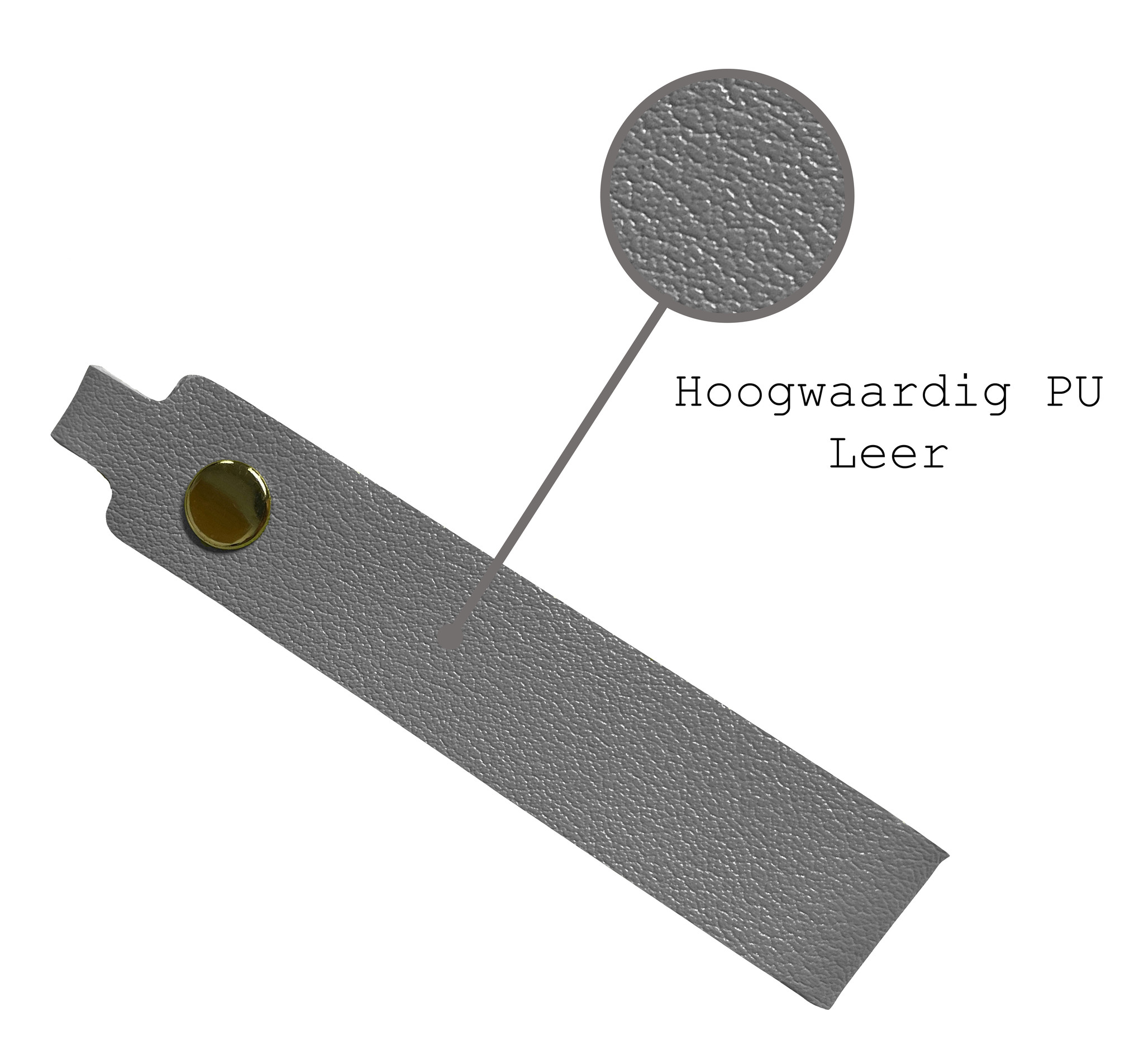 BASEY. Sleutelhanger Leer - Leren Sleutelhanger Met Sleutelhanger Ring - Grijs