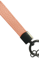 BASEY. Sleutelhanger Leer - Leren Sleutelhanger Met Sleutelhanger Ringen - Lichtroze