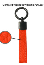 Nomfy Sleutelhanger Auto Met Sleutelhanger Ringen Leer Sleutelhanger Dik Leer Sleutelhanger - Rood