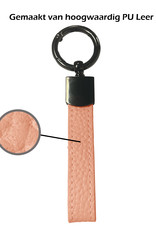 Nomfy Sleutelhanger Auto Met Sleutelhanger Ringen Leer Sleutelhanger Dik Leer Sleutelhanger - Lichtroze