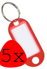 BASEY. Sleutellabels Sleutelhanger Sleutellabel Bagagelabel Naamlabels - Rood - 5x