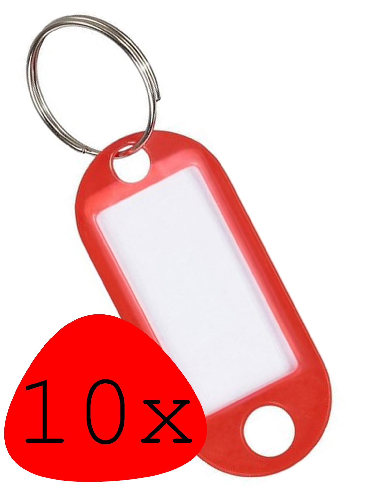 BASEY. Sleutellabels Sleutelhanger Sleutellabel Bagagelabel Naamlabels - Rood - 10x