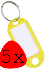 BASEY. Sleutellabels Sleutelhanger Sleutellabel Bagagelabel Naamlabels - Geel - 5x