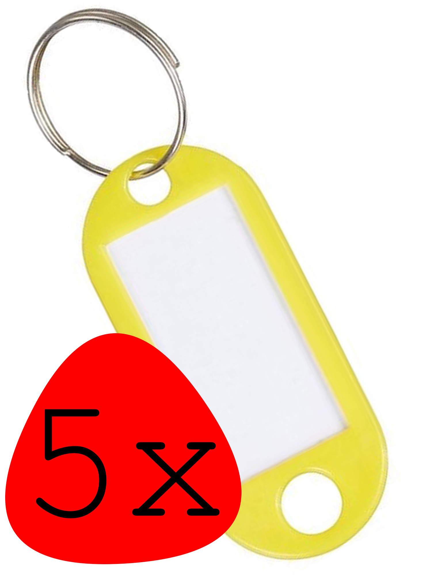 BASEY. Sleutellabels Sleutelhanger Sleutellabel Bagagelabel Naamlabels - Geel - 5x