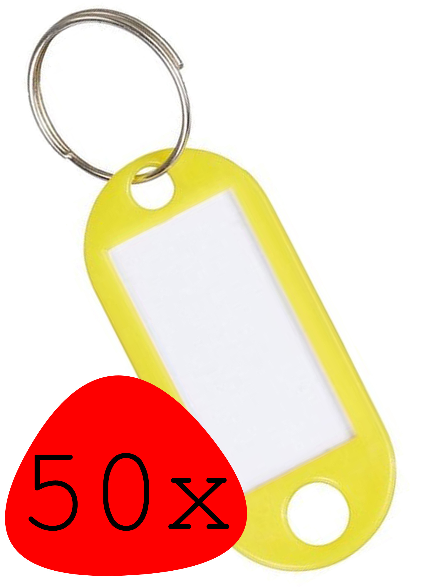 BASEY. Sleutellabels Sleutelhanger Sleutellabel Bagagelabel Naamlabels - Geel 50x