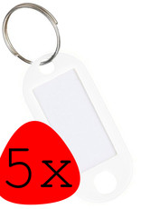 BASEY. Sleutellabels Sleutelhanger Sleutellabel Bagagelabel Naamlabels - Wit - 5x