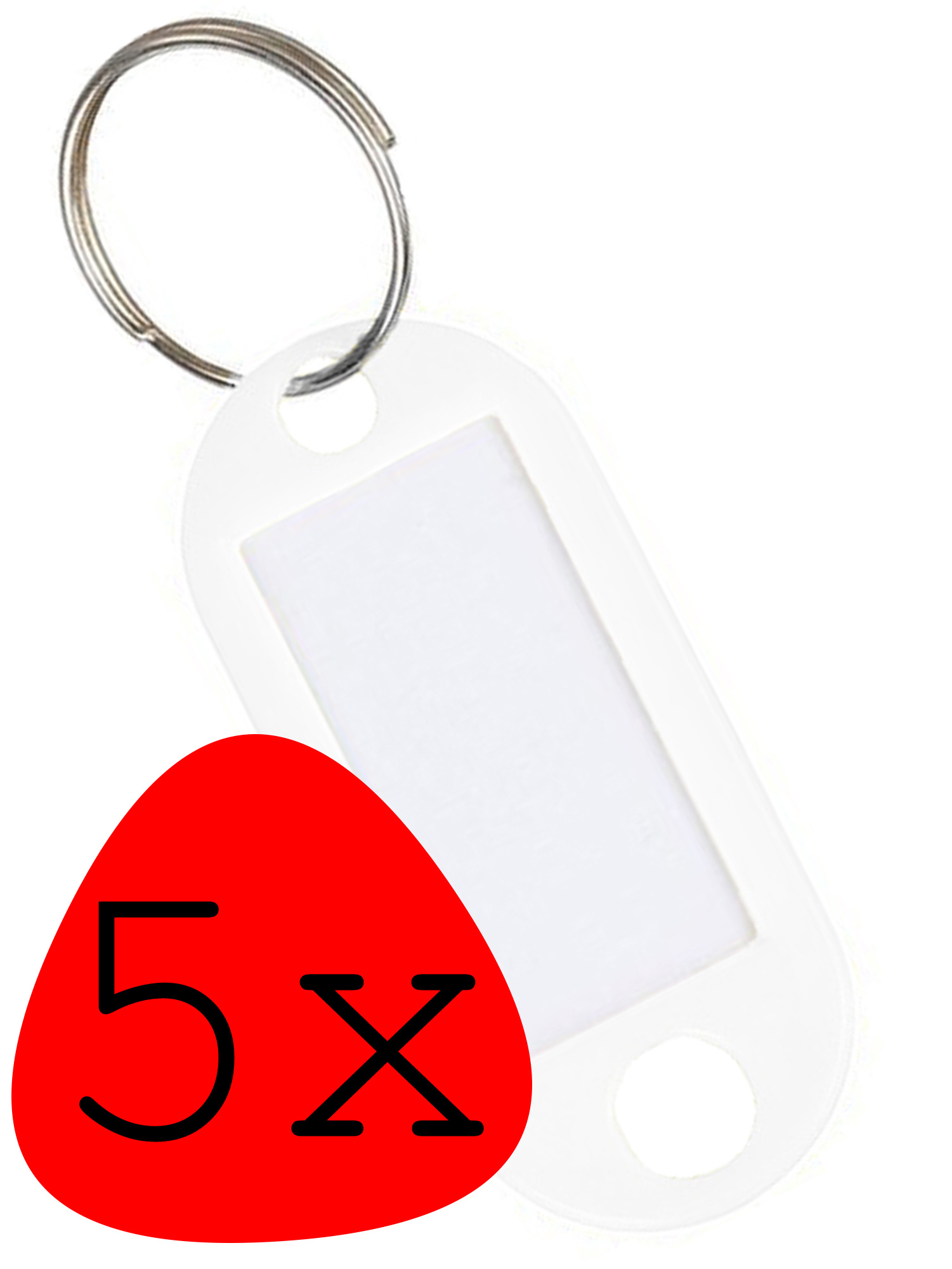 BASEY. Sleutellabels Sleutelhanger Sleutellabel Bagagelabel Naamlabels - Wit - 5x