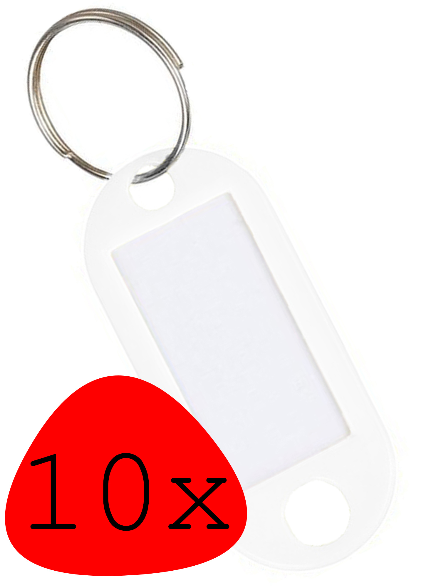 BASEY. Sleutellabels Sleutelhanger Sleutellabel Bagagelabel Naamlabels - Wit - 10x