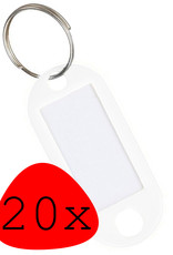 BASEY. Sleutellabels Sleutelhanger Sleutellabel Bagagelabel Naamlabels - Wit - 20x