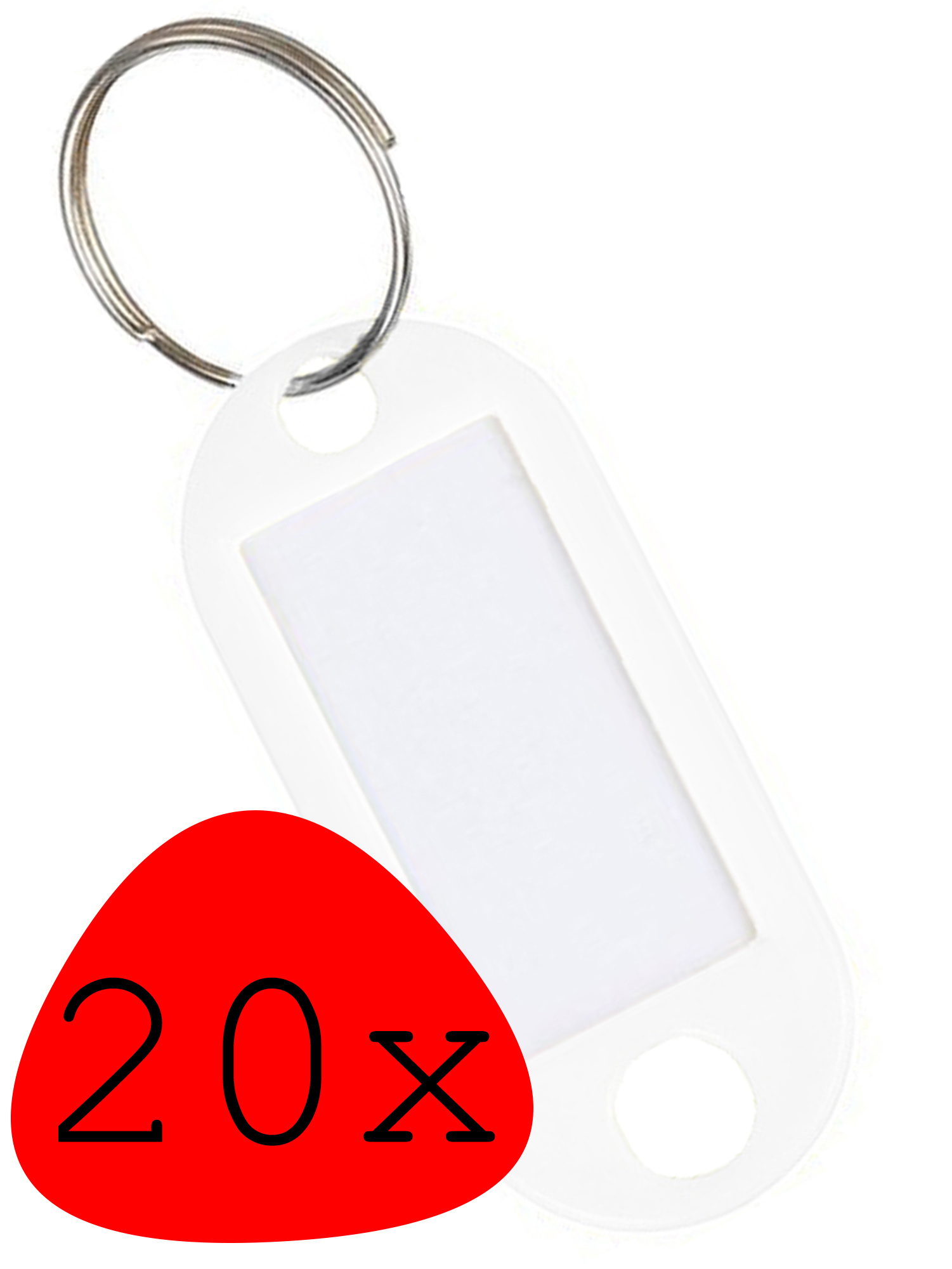 BASEY. Sleutellabels Sleutelhanger Sleutellabel Bagagelabel Naamlabels - Wit - 20x