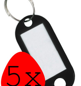 BASEY. BASEY. Sleutehangerlabels - Zwart - 5 PACK