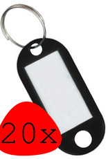 BASEY. Sleutellabels Sleutelhanger Sleutellabel Bagagelabel Naamlabels - Zwart - 20x