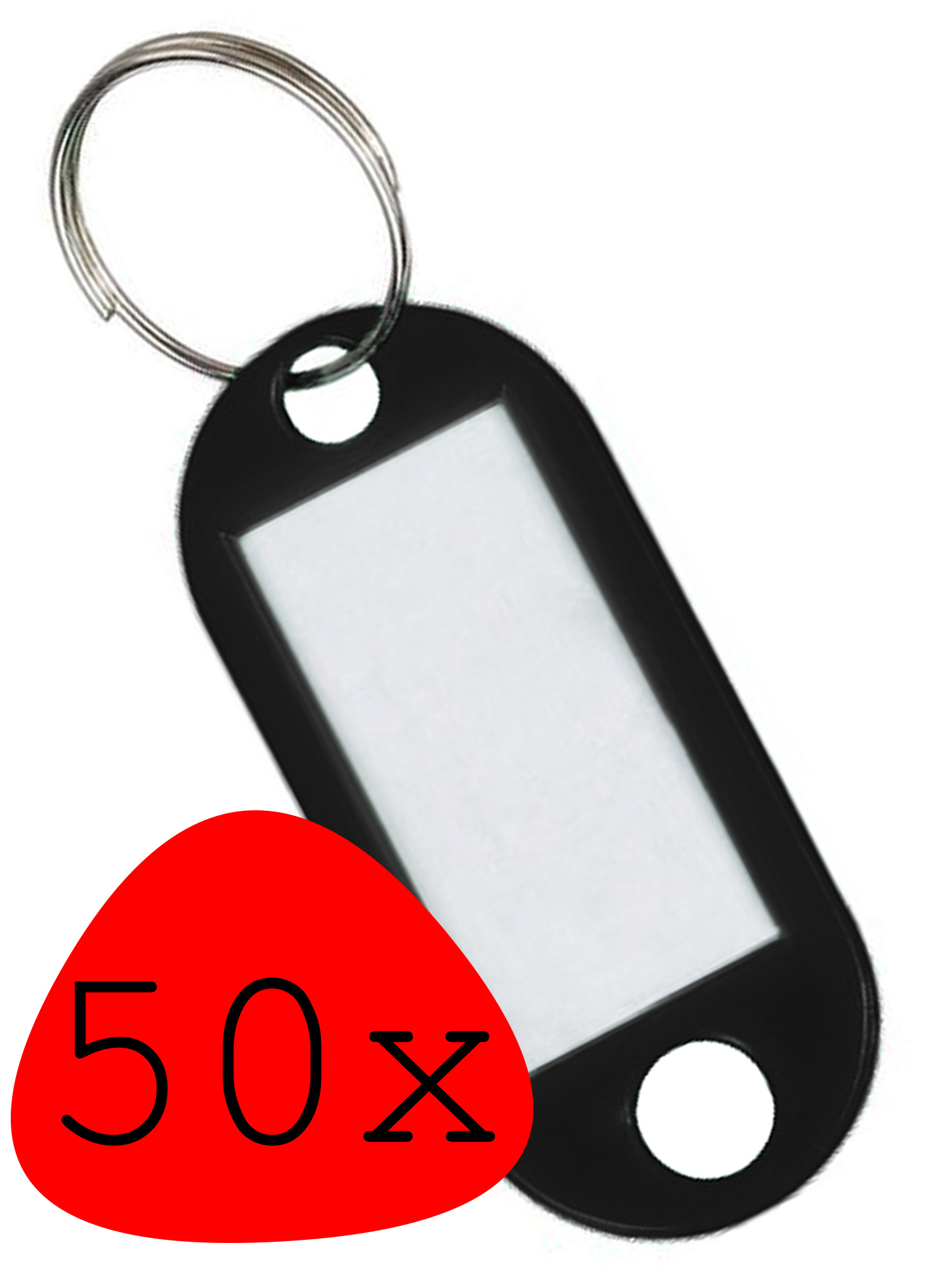 BASEY. Sleutellabels Sleutelhanger Sleutellabel Bagagelabel Naamlabels - Zwart - 50x