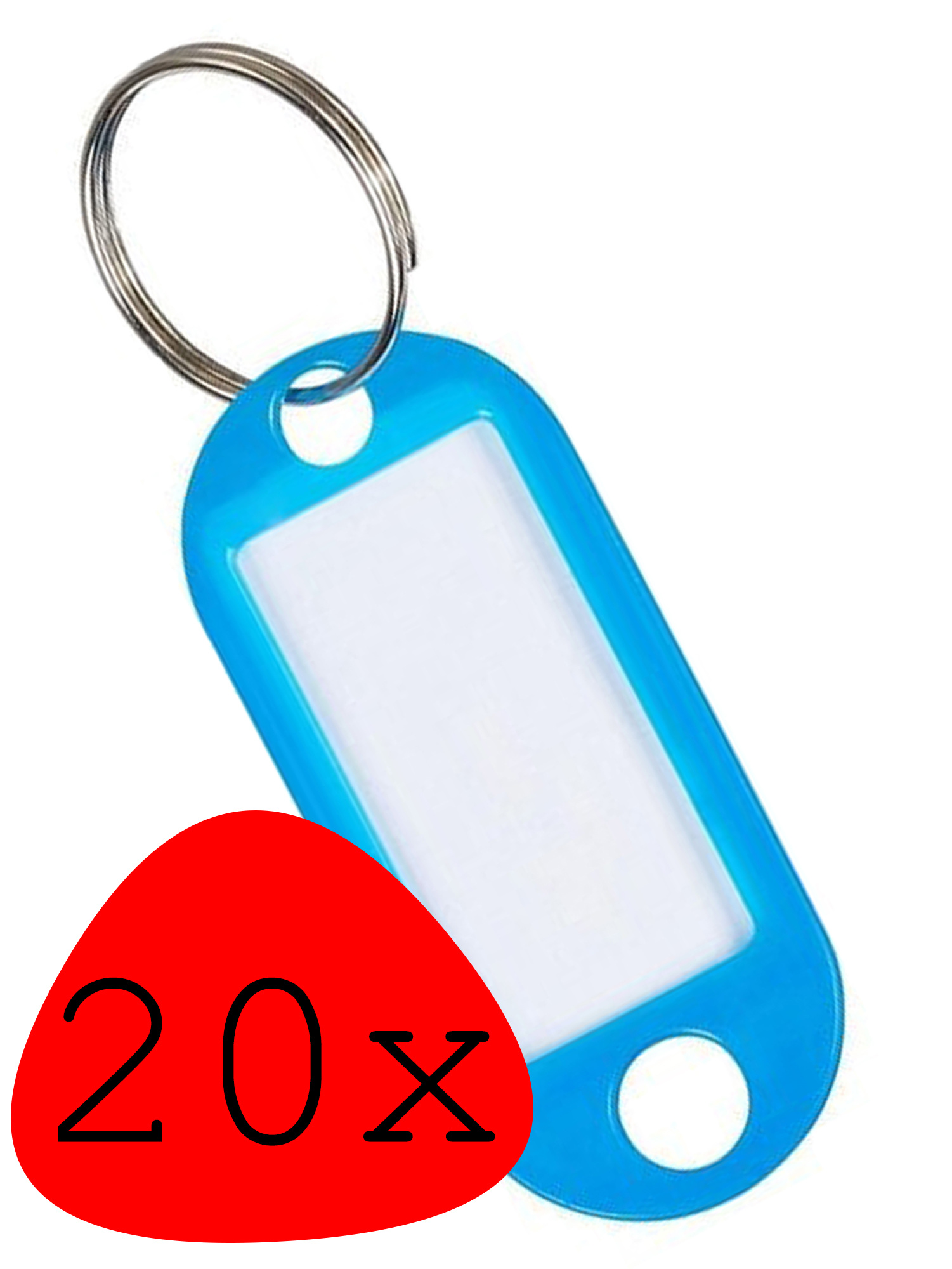 BASEY. Sleutellabels Sleutelhanger Sleutellabel Bagagelabel Naamlabels - Blauw - 20x