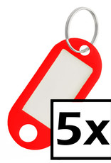 NoXx Sleutelhanger Sleutellabel Bagage Label Sleutel Naamlabel - Rood - 5x