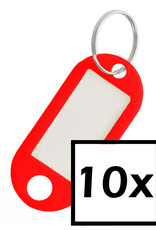 NoXx Sleutelhanger Sleutellabel Bagage Label Sleutel Naamlabel - Rood - 10x