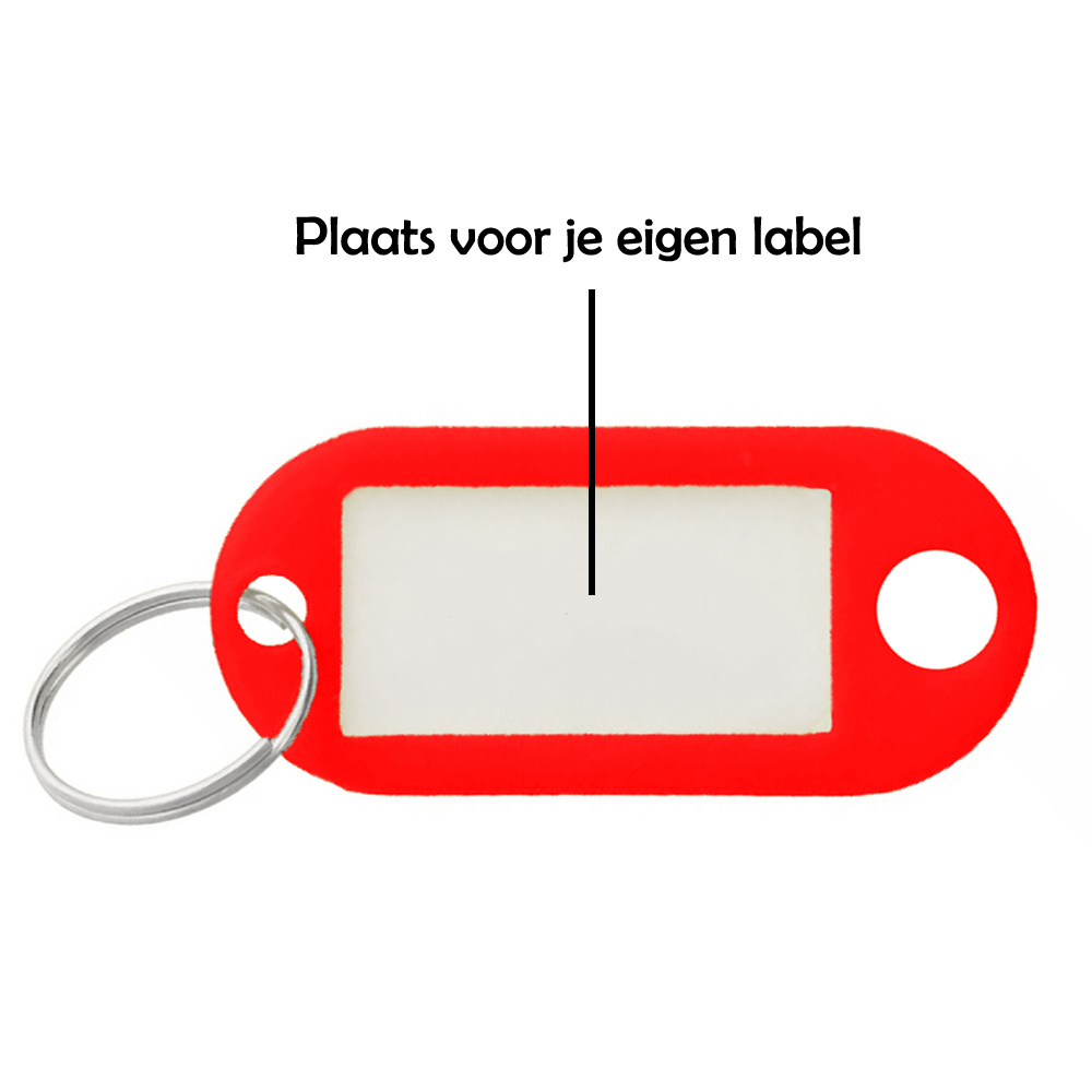 NoXx Sleutelhanger Sleutellabel Bagage Label Sleutel Naamlabel - Rood - 10x