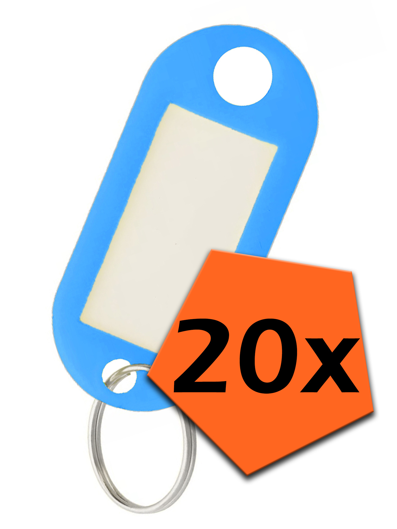 Nomfy Sleutelhanger Bagagelabel Gekleurde Sleutellabels Sleutelhangers Naamlabel Blauw - 20x