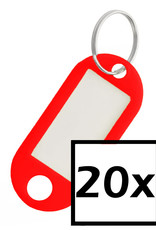 NoXx Sleutelhanger Sleutellabel Bagage Label Sleutel Naamlabel - Rood - 20x