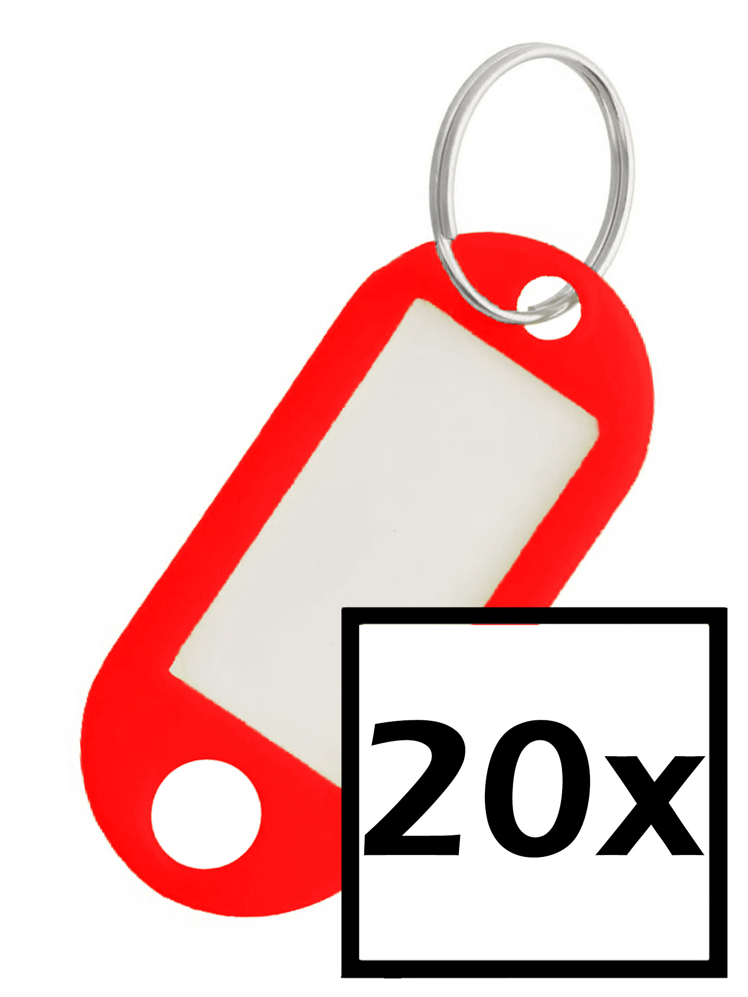 NoXx Sleutelhanger Sleutellabel Bagage Label Sleutel Naamlabel - Rood - 20x