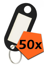 Nomfy Sleutelhanger Bagagelabel Gekleurde Sleutellabels Sleutelhangers Naamlabel Zwart - 50x